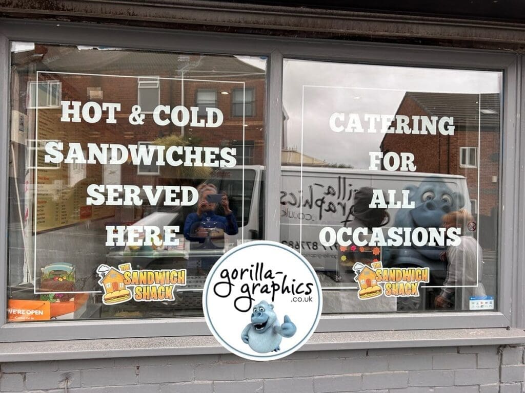 Sandwich Shack window graphics